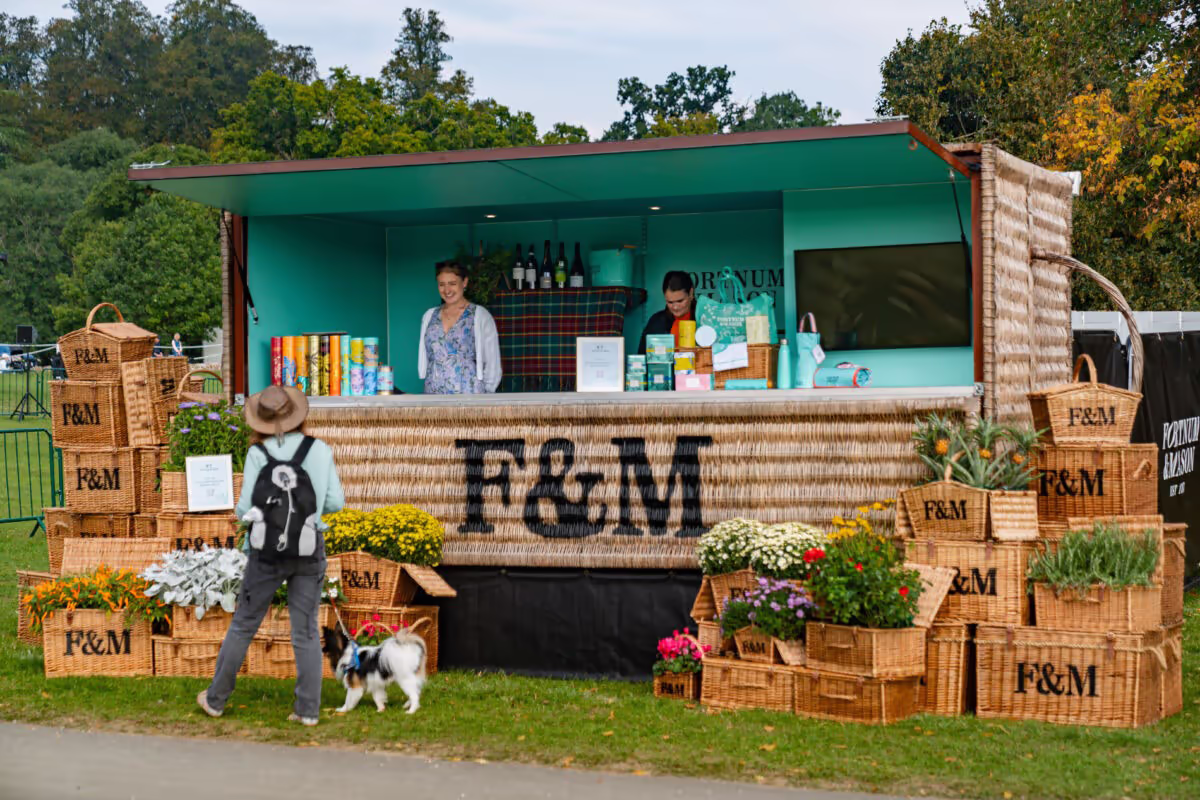 Fortnum and Mason Giant picnic hamper at the Agria Blenheim Palace International Horse Trials 