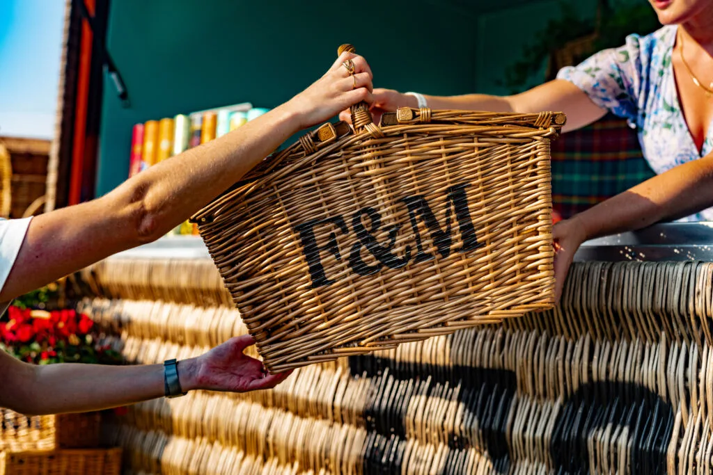 Fortnum and Mason Giant picnic hamper at the Agria Blenheim Palace International Horse Trials 