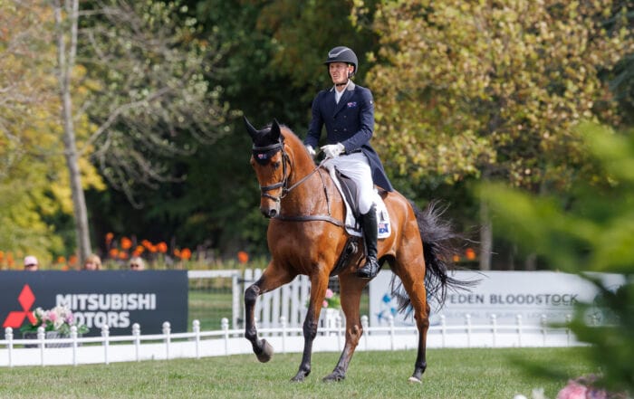 Oliver Barrett (AUS) and Sandhills Briar during the 1st day of Dressage for the CCI4*-L. 2026 Agria Blenheim Palace International Horse Trials. Woodstock, Oxford. England. Thursday 17 September 2026. Copyright Photo: Libby Law Photography