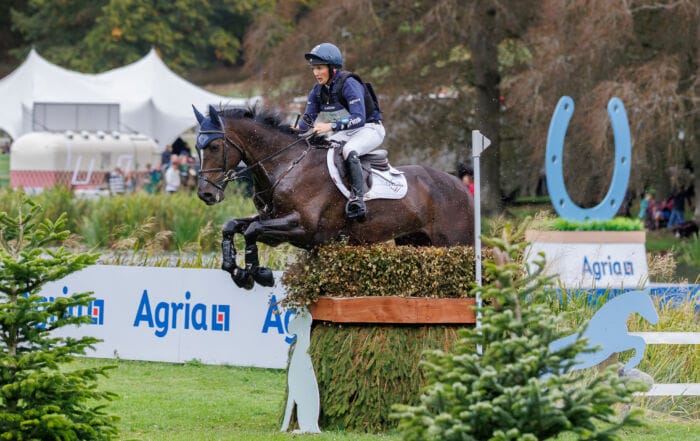 Tom McEwen (GBR) and The Fieldmaster during the Cross Country for the Agria CCI4*-L. 2026 Agria Blenheim Palace International Horse Trials. Woodstock, Oxford. England. Saturday 19 September 2026. Copyright Photo: Libby Law Photography